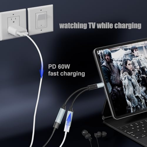 Mugteeve USB-C Audio and Charging Splitter Adapter Cable 1 in 2 Out by Mugteeve - Used condition - Image 5