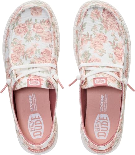 Image of HEYDUDE Women's Wendy Washed Floral Slip On Loafer | Lightweight Casual Shoes | Easy On Travel Ready Style