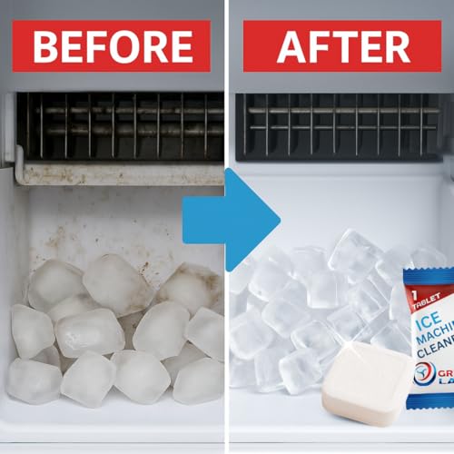 Image of Ice Machine Cleaner Tablets Descaler - 24 Pack (1 Year Supply) - Nickel-Safe, Removes Mold & Improves Taste - Compatible with Countertop & Nugget Ice Makers