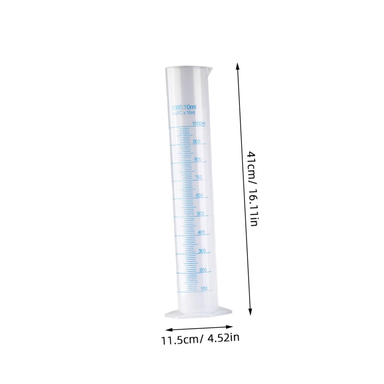 Probetas Graduadas Escala Clara y Precisa Base Pentagonal Juego de 5 de Plástico Capacidad 50-1000ml para Medición Experimental y Procesos Químicos