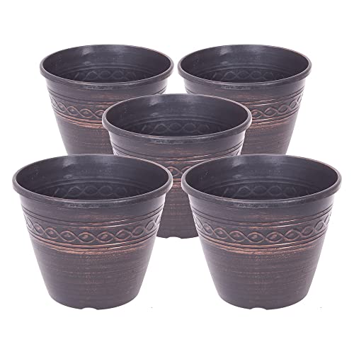 YouGarden Set of 5 'Infinity' Round Planters 28cm Copper