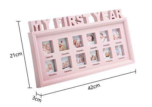 Picture Frames Baby My First Year Photos Frame Multi-Photo Photo Moments Keepsake Picture Frame Girls Boys Photo Impression Kit Album Newborn Baby Shower Frame Birthday Xmas Memories Christening Gift #TOP5