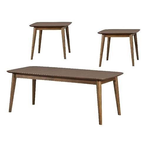 Coaster Radley 3-Piece Wood Occasional Coffee Table Set In Natural Walnut #TOP9