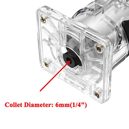 Cozyel 110V 800W Palm Router Electric Hand Trimmer Wood Router 1/4" Collets Woodworking Tool Laminate Trimmer