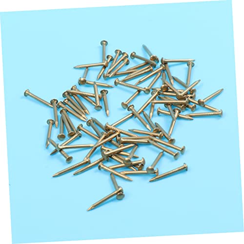 100 piezas de clavos de cabeza redonda de bronce para decoración de paredes, bisagra de muebles y proyectos de bricolaje miniatura 2