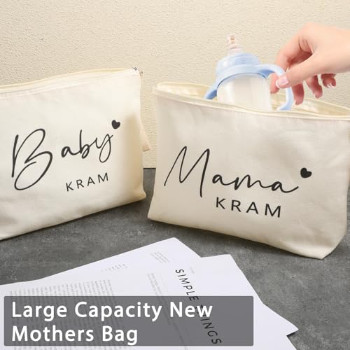 LXUEJIE 2 Stück Geschenke für Werdende Mutter, Kosmetiktasche Mütter mit Reißverschluss Mama Baby Tasche Mutter Beutel Babyparty Geschenke für Mama Geschen Schwangere