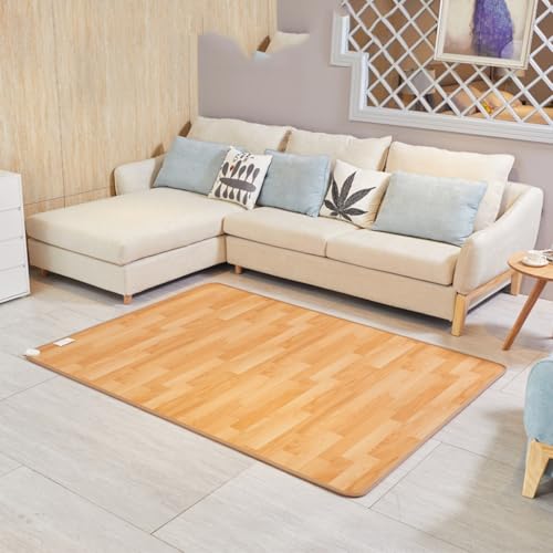 Tappeto Riscaldante Elettrico, Cuscinetto Riscaldante per Pavimento in Cristallo di Carbonio al Grafene, Tappeto Riscaldante per Pavimento del Soggiorno per Uso Domestico(Brown,50 * 60cm)