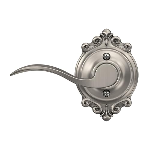 Image of Schlage Accent Lever with Brookshire Trim Non-Turning Lock in Satin Nickel - Right Handed - F170 ACC 619 BRK RH
