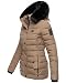 Navahoo Damen Winter-Steppjacke Milianaa mit abnehmbarer Kunstfellkapuze