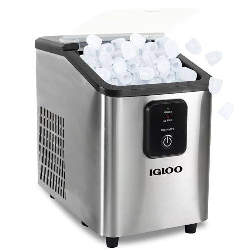 Igloo Ice Maker Countertop, Portable Ice Maker, 26lbs, Stainless Steel