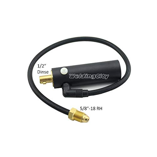 Weldingcity 200-Amp Wp-26Fv (Flexible Head W/Gas Valve) Air-Cooled Tig Welding Torch Complete Package With 25-Ft Power Cable Hose And Dinse 35-50 (Solid 1/2"-Pin) Cable Adapter (With Separate Gas) #TOP4