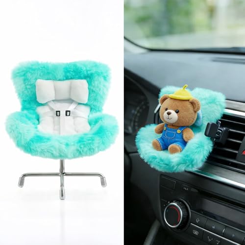 Ezcora Accessories for 10-17cm Dolls, Doll Car Seat with Clip onto Car Air Vent, Includes Seat Leg for Desktop Display (Mint Green Ombre​)