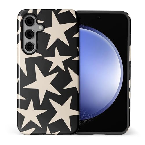 Coque Samsung S23 FE silicone rigide noir protection quotidienne stylée motif étoile