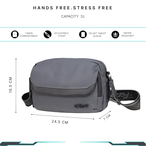 Image of F Gear Girona Soft Tablet Crossbody Sling Bag|Premium Finish with Tablet Sleeve|Stylish, Compact Everyday Sling Bag for Travel, Work & Commute|1 Compartment & 2 Pockets|Back Hidden Pocket