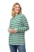 Produktbild Ulla Popken Damen Ringelpullover, Turtle-Neck Pullover, smaragdgrün, 54-56