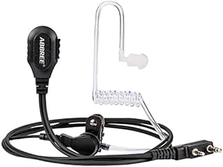 BAOFENG ABBREE Original Air Acoustic Tube Walkie Talkie Earpiece 2-Pin Detachable Two Way Radio Headset Compatible with Ham Radio UV5R UV-82 BF-888S BF-F8HP Series(1Pack)