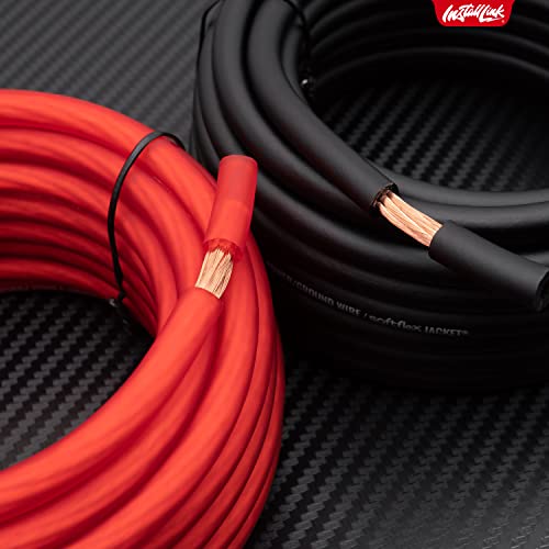 Install Link 8 Gauge Power Or Ground Wire Cable, 20Ft Red + 20Ft Black, Cca #TOP5