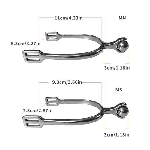 Éperons de compétition en acier usiné de précision et branches incurvées - 4
