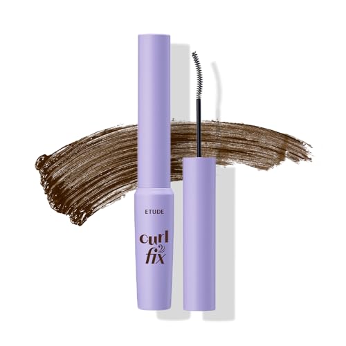 Image of ETUDE Curl Fix Mascara Slim brush (Brown), Lash Mascara, Strong Curl Up, Long-Lasting, Waterproof, Light-Weight, Korean Makeup, Beauty, Vegan Certified (0.10 Fl Oz)