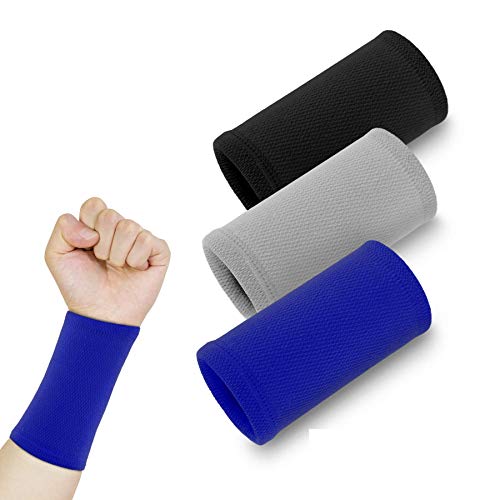Alien Pros Performance Wrist Bands for Working Out 3 Pairs - The Wrist sweatbands That fit Right and Absorb Your Sweat Instantly - All Around Wrist Protection Sweat Bands Wristbands Pack of 3 Pairs