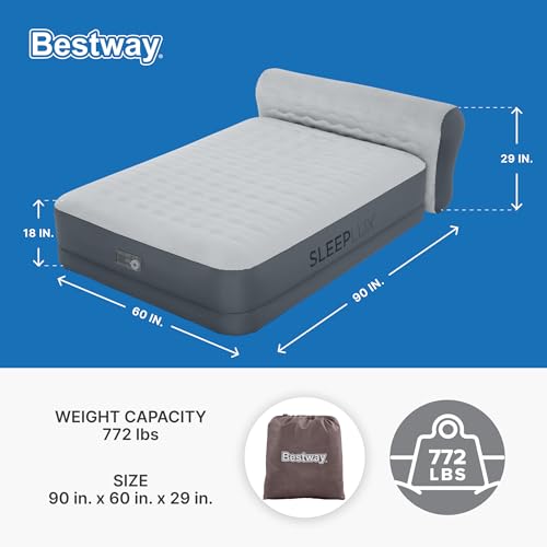 SleepLux SleepLux Tough Guard Airbed Queen 29" Snugable Top Headboard Built-in AC pump の商品画像 1