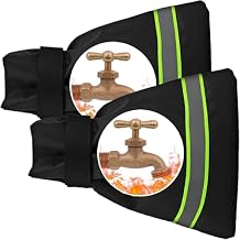 Outdoor Faucet Covers for Winter, 2 Pack 6.7" W x 8.3" H Outdoor Water Faucet Cover Socks for Winter Freeze Protection Pipe Reusable Waterproof Insulated Spigot Covers with Reflective Strips