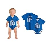 Generisch Personalisierte Baby-Einteiler-Jersey, Baby Fußball Trikot mit Namensnummer Logo Neugeborener Unisex Strampler, für Jungen und Mädchen, Größe 0-18 Monate (Wassermelonenrot_01)