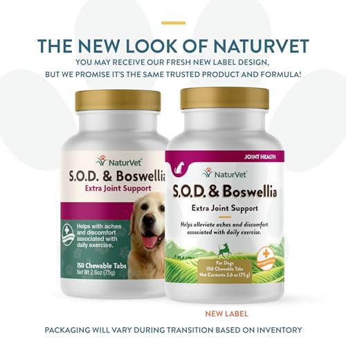 NaturVet S.O.D. & Boswellia Extra Joint Support Dog Supplement – Dog Hip Supplement – Helps Alleviate Aches, Pain – for Dog Flexibility, Healthy Joint Function – 150 Ct. Chewable Tablets - Thumbnail 2