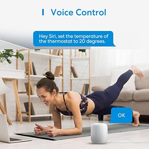 Meross Smart Thermostat for Combi Boilers and Underfloor Water Heating, Glass Touch Panel & Smart Radiator Thermostat -WIFI Heating Control, LED Digital Display,SmartThings M30 x 1.5 mm