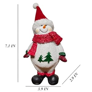 Snowman Statue Christmas (7.1” H) Snowman Figurine Decorations with Red Cap Resin Home Indoor Decorative New Year Best Gift Snowman Statue Christmas 71 H Snowman Figurine Decorations with Red Cap Resin Home Indoor Decorative New Year Best Gift