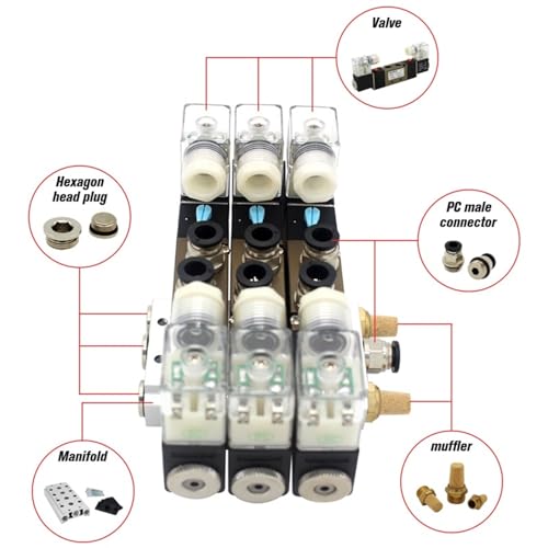 Distributeur pneumatique 4V220-08 à 6 Stations pour automatisation et contrôle de vérins
