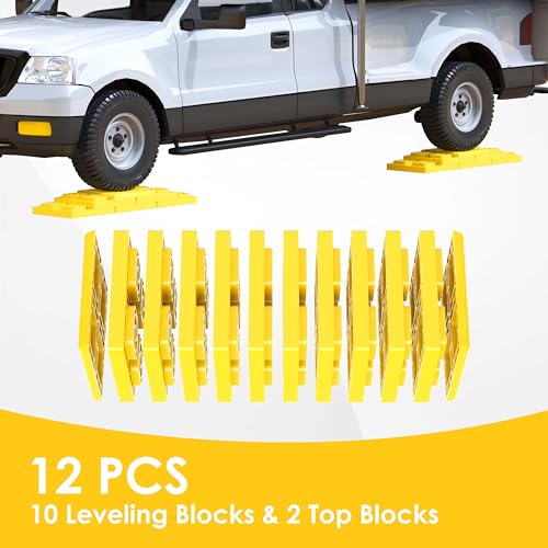 CircleRoad Heavy Duty RV Leveling Blocks 12 Pack, Interlocking Design Camper Leveling Blocks with Packing Bag, Ideal for Leveling Single and Dual Wheels (Yellow) by CircleRoad - Image 3
