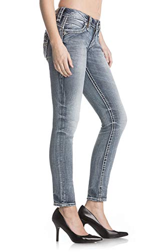 Rock Revival - Womens Calie S201 Skinny Leg Jeans, Size: 24, Color: Denim #TOP1