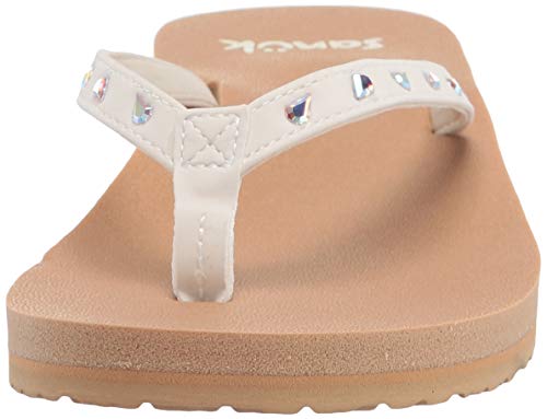 Sanuk Yoga Joy Bling White/Tan 8 B (M) #TOP1