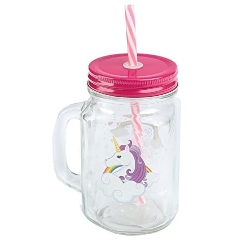 Bicchiere Barattolo a forma di Unicorno