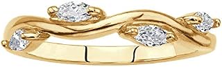 Palm Beach Jewelry 18K Yellow Gold Plated Marquise Cut Cubic Zirconia Stackable Vine