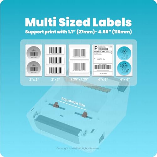 Image of Helett H30CPro Wireless(Bluetooth+USB)Thermal Label Printer with Inbuilt Paper Holder Compartment|4*6 Shipping Label &Barcode Label|203Dpi Resolution|152mm /s Speed|Connect Windows,Mac(1Year Warranty)