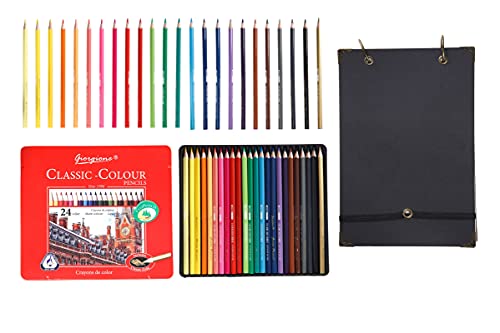 Mixed Media Sketchbook Drawing Art Supplies Kit Includes Drawing Paper Notebook Sketching Pad Journal 24 Colored Pencil Sketch Art Drawing Set for Artist Beginner Kid Adult Painting