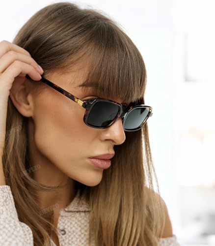 AIEYEZO Retro Rectangular Sunglasses for Women Fashion Square Sun Glasses Trendy Vintage Small Frame Shades2