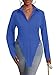 OPOIPIN Women's Collar V Neck Button Bown Long Sleeve Slit Hem Blouse Shirt Top Royal Blue Medium