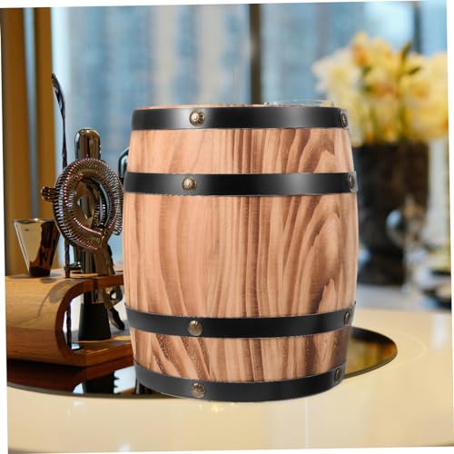 Miniatura 7 de Offsch Barril De Madera Retro Pequeño 20x16 Cm De Roble Natural Decorativo Multifuncional Para Hogar, Oficina Y Bar Accesorio Artesanal Vintage