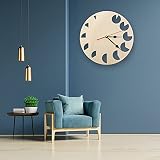 Moon Clock Wall Art Moon Crescent Moon Phases Clock Moon Lover Gift Moon Wall Hanging Clock Moon Hom