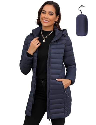 ANOTHER CHOICE Women's Packable Puffer Jacket Navy M