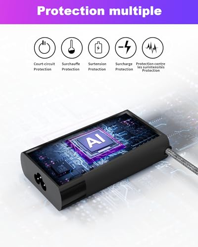 65W Chargeur Ordinateur USB C pour HP Envy/Omnibook/Elitebook/Spectre – vue 6