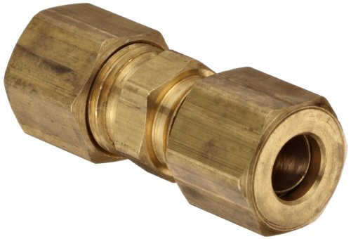 Dixon 62C-04 Brass Compression Tube Fitting, Union, 1/4