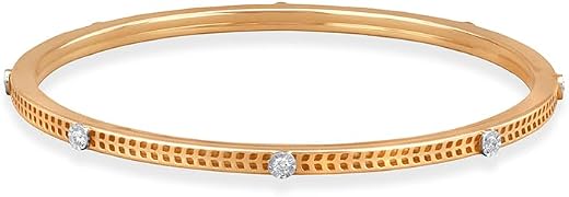 Mia by Tanishq Yellow Gold and Diamond Modern Gleam Bangle