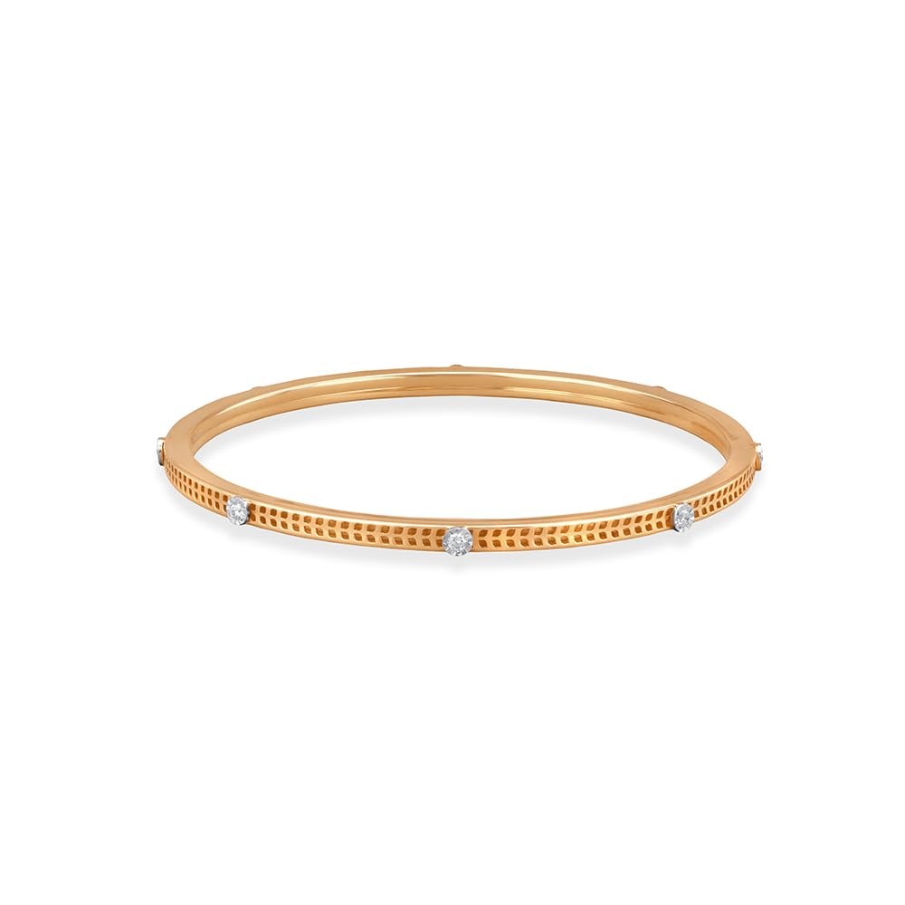 Mia by Tanishq Yellow Gold and Diamond Modern Gleam Bangle