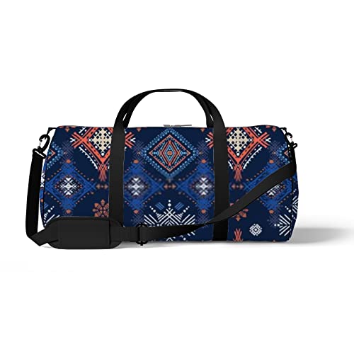 Bolsa de viagem grande para homens e mulheres, étnica abstrata, boho, ornamentos de fim de semana, b