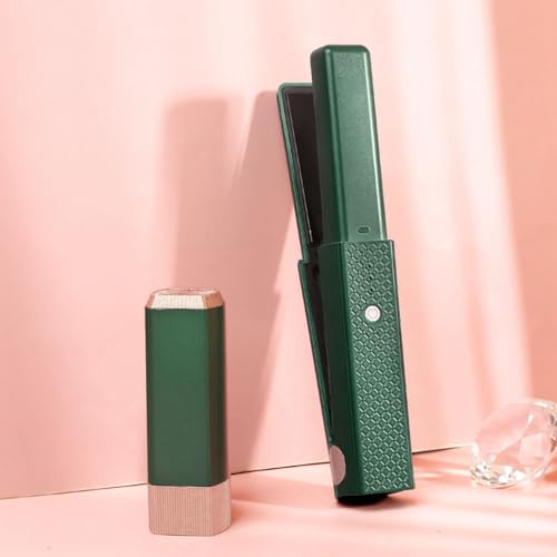 Wireless Hair Straightener Curler - Travel Size Mini Flat Hair Iron - Anti-Scald 3-Level Adjust Temp - Fast Heating Ceramic Plate-Quick and Easy Hair Styling Tool.