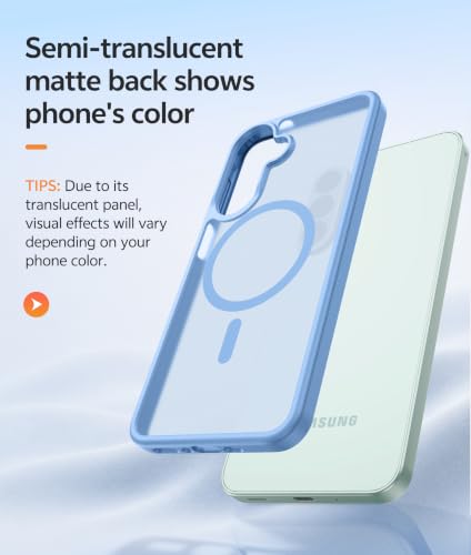 Image of FNTCASE for Galaxy A27 5G Phone Case: for Samsung A27 Cases [Fit for Magsafe] [Screen Protector] Military Grade Drop Protection, Translucent Matte Back, Slim Shockproof Protective Cover - Light Blue
